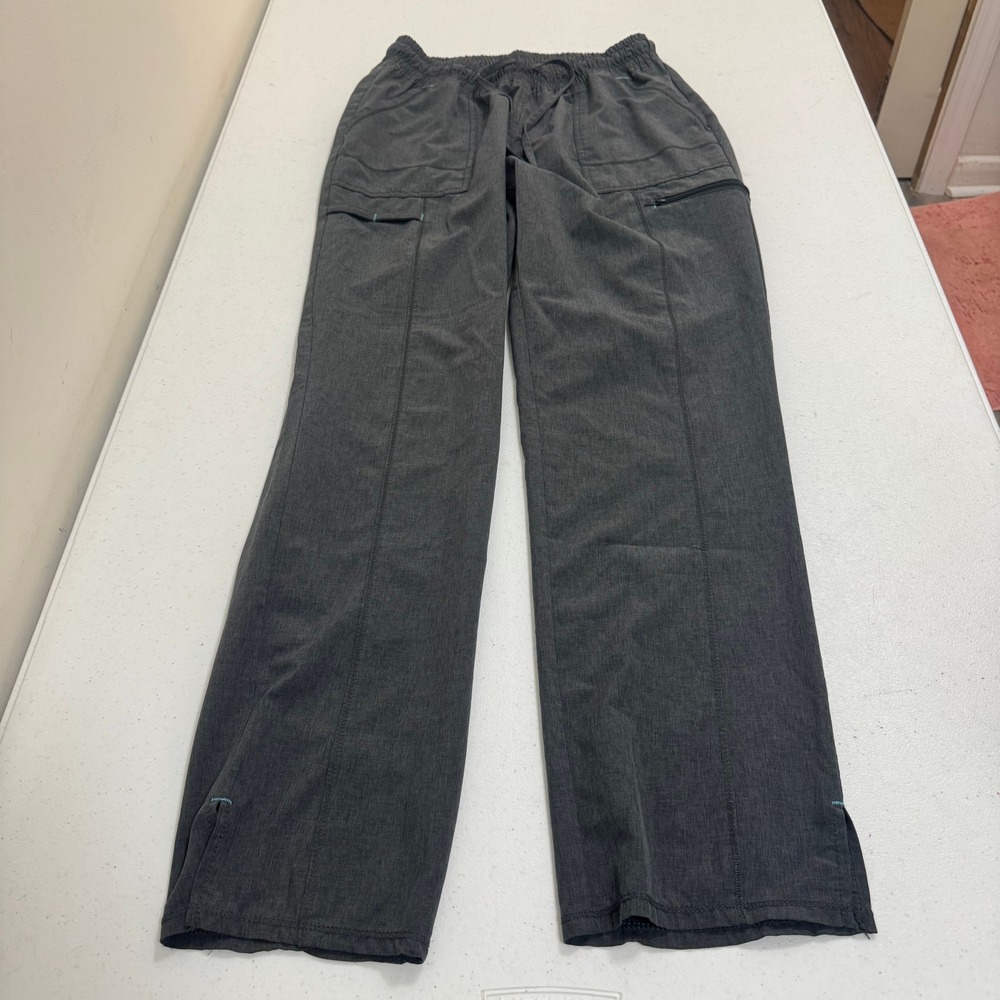 ScrubStar Mens Charcoal Gray Heather Cargo Scrub Pants Medium Elastic